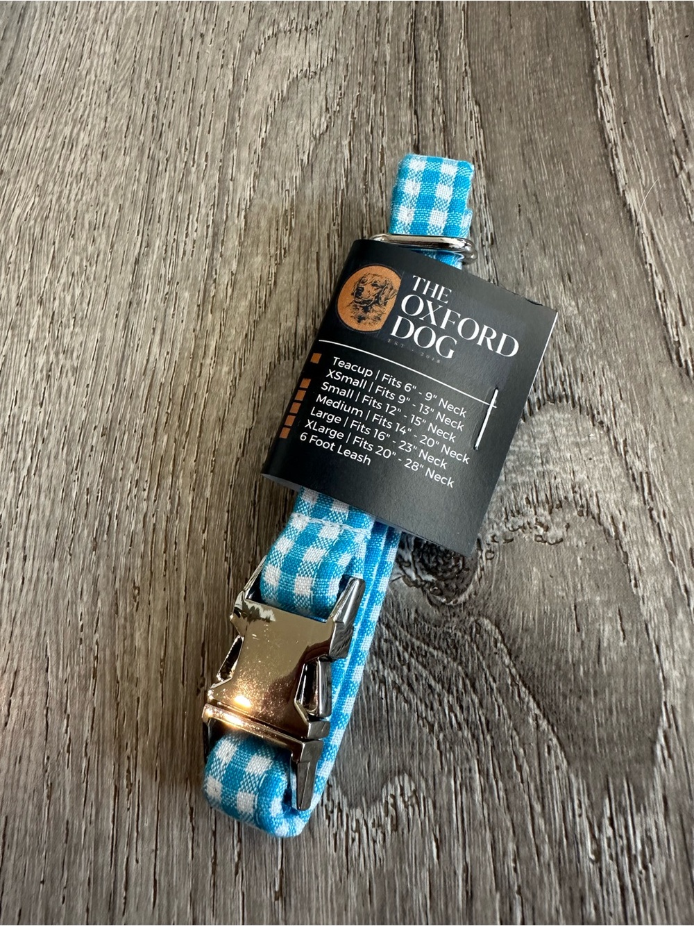 Blue Plaid Dog Collar - XS